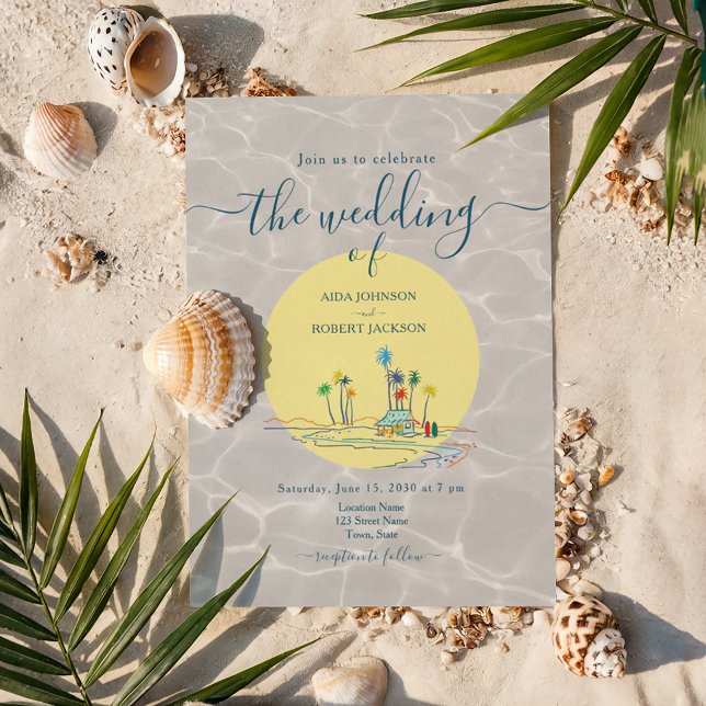 Tropical Beach Destination Wedding Inbjudningar (Skapare uppladdad)