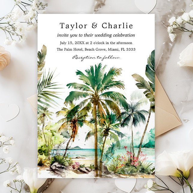 Tropical Beach Destination Wedding Inbjudningar (Skapare uppladdad)