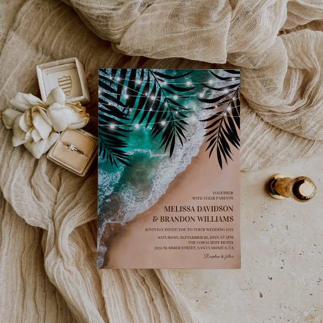Tropical Beach Destination Wedding Inbjudningar (Skapare uppladdad)