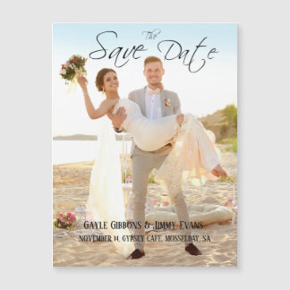 Tropical Beach Destination Wedding Magnetisk Inbjudningskort