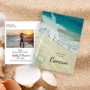 Tropical Beach Destination Wedding Meddelande Vykort