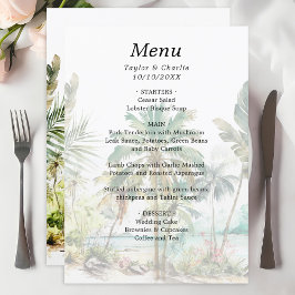 Tropical Beach Destination Wedding Meny