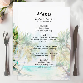 Tropical Beach Destination Wedding Meny