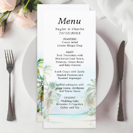 Tropical Beach Destination Wedding Meny