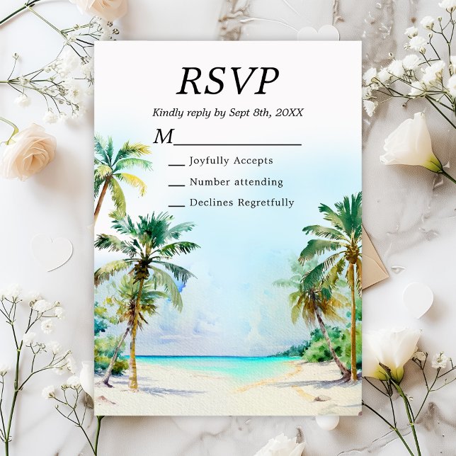 Tropical Beach Destination Wedding OSA Kort (Skapare uppladdad)