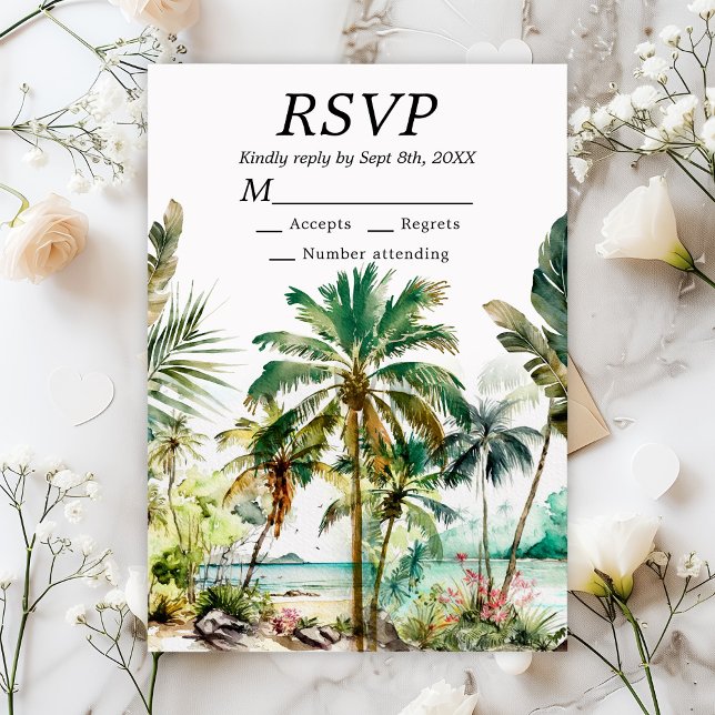 Tropical Beach Destination Wedding OSA Kort (Skapare uppladdad)