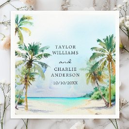 Tropical Beach Destination Wedding Pappersservett