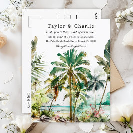 Tropical Beach Destination Wedding Vykort