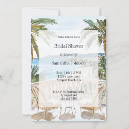 Tropical Beach French Riviera Bridal Shower Inbjudningar