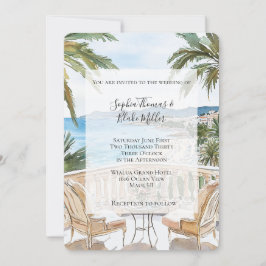 Tropical Beach French Riviera Wedding Inbjudningar