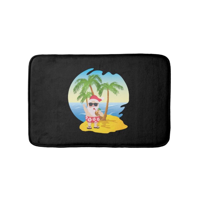 Tropical Beach Funny Jultomten Badrumsmatta (Framsidan)