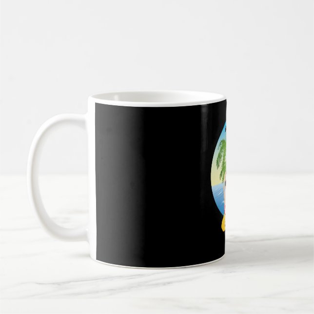 Tropical Beach Funny Jultomten Kaffemugg (Vänster)