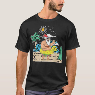 Tropical Beach Funny Santa Julafton Sommar jul I T Shirt