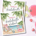 Tropical Beach Girls Helg Bachelorette Party Pappersservett<br><div class="desc">Tropical Beach Girls Helg Bachelorette Party Napkins. En söt liten strandväska för din bachelorette äventyr. Ett coola vattenfärgsstrandtema med rosa- och tealskuggor, som ger vibe för att en strand ska rymma med bruden och hennes besties. Från resor till Florida, Kalifornien, eller till och med något mer internationell som Mexiko, Hawaii...</div>