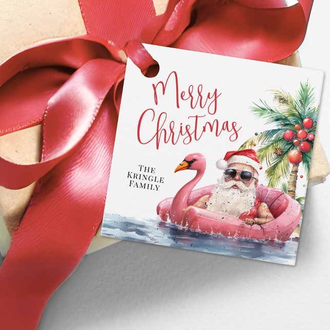 Tropical Beach God jul Gåvor Etiketter (Tropical Beach Merry Christmas Favor Tags)