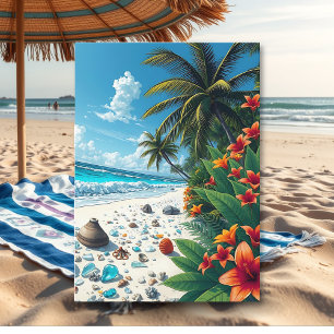 Tropical Beach Grattiss Mr. och Mrs. Kort