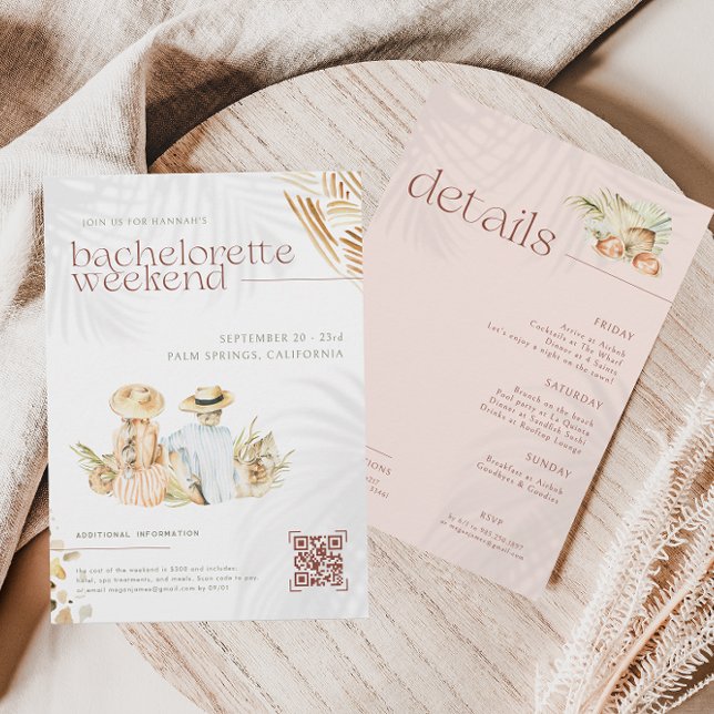 Tropical Beach Handflatan | Bachelorette Helg Inbjudningar (Skapare uppladdad)