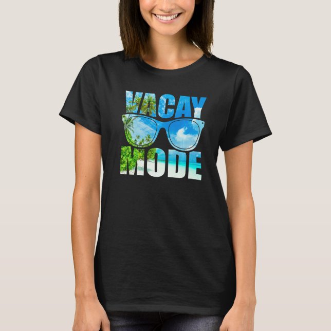Tropical Beach Handflatan Träd Ocean Vac vid somma T Shirt (Framsida)