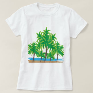 Tropical Beach handflatan Träd T Shirt
