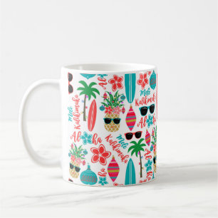 Tropical Beach Hawaiian Pineapple Mele Kalikimaka Kaffemugg