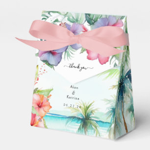 Tropical Beach Hibiscus Favor-låda Presentaskar