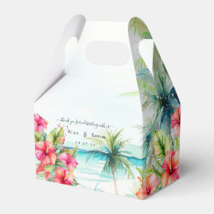 Tropical Beach Hibiskus Favor Box Presentaskar