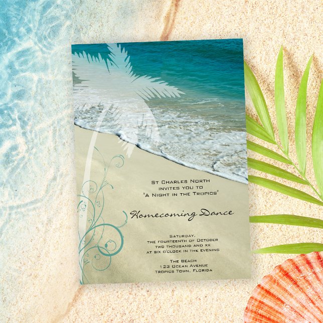 Tropical Beach Homecoming Dance Inbjudningar (Skapare uppladdad)