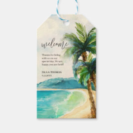 Tropical Beach Lagoon | Handflatan Träd Bröllop vä Presentetikett