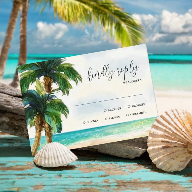 Tropical Beach Lagoon | Paradise Bröllop Handflata OSA Kort (Skapare uppladdad)