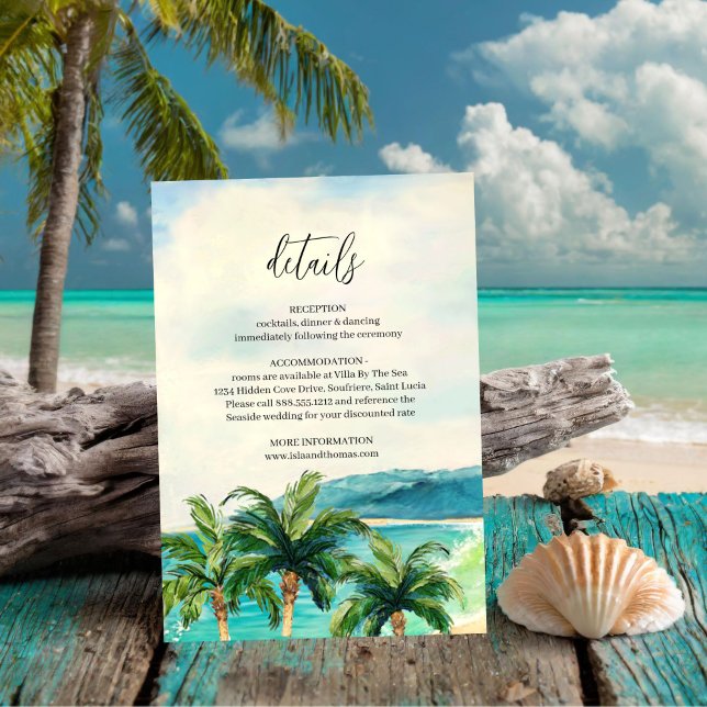 Tropical Beach Lagoon | Uppgifter om Handflatan Tr Tilläggskort (Skapare uppladdad)