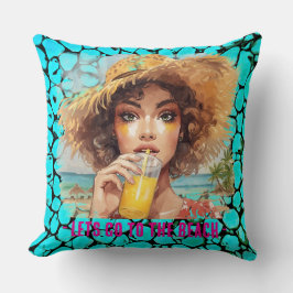 Tropical Beach,Lets Go to The Beach,Black Turquois Kudde