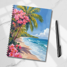 Tropical Beach Paradise | Ocean Painting Anteckningsbok