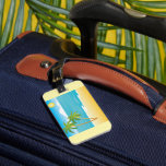 Tropical Beach Paradise with Palm Trees Bagagebricka<br><div class="desc">Identify your bags with ease and style using these tropical palm tree luggage tags. The bright yellow sun and turquoise ocean graphic make your suitcase stand out on the carousel, while the durable design ensures your contact information stays secure during your travels. Whether you are heading on a Caribbean cruise...</div>