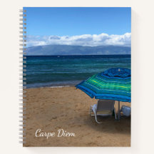 Tropical Beach Parbrella Photo Spiral Notebook