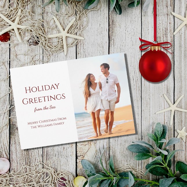 Tropical Beach Photo Jul Greetings Julkort (Skapare uppladdad)