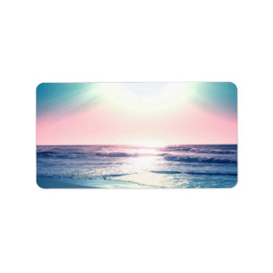 Tropical Beach Photo (Tropical Beach Foto), sommar Adressetikett