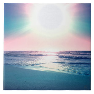 Tropical Beach Photo (Tropical Beach Foto), sommar Kakelplatta