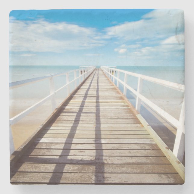 Tropical Beach Pier Underlägg Sten (Framsidan)
