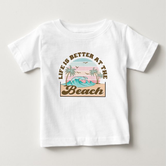 Tropical Beach sommar T Shirt (Framsida)