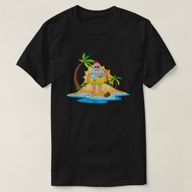 Tropical Beach Summer Sunset Funny juljul T Shirt (Design framsida)