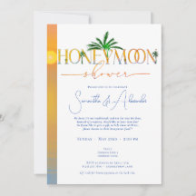 Tropical Beach Sunset Honeymoon Par Shower