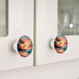 Tropical Beach Sunset Large Knopp