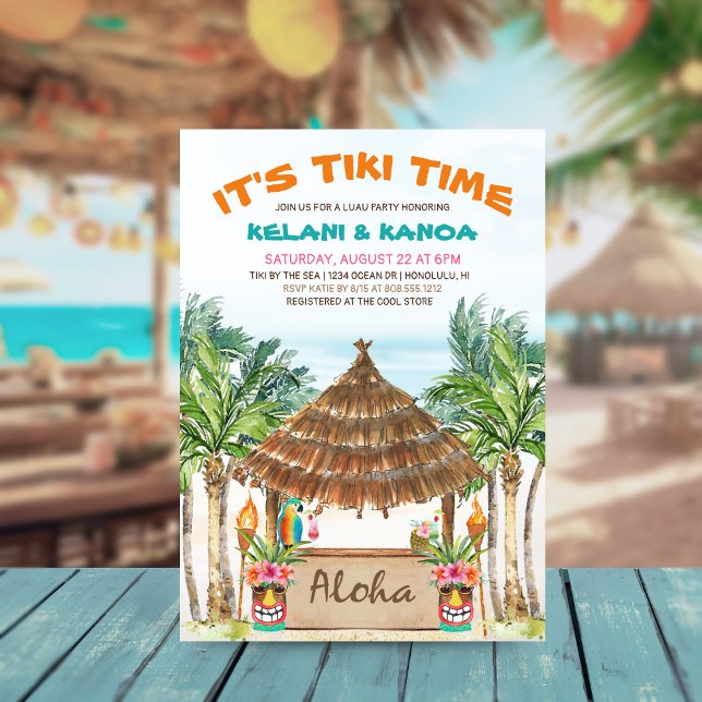 Tropical Beach Tiki Luau Par Shower Inbjudningar (Skapare uppladdad)