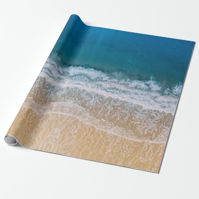 Tropical Beach Turquise Blue Sea Florida Presentpapper (Utrullad)