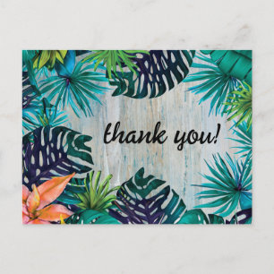 Tropical Beach Vibes Jungle Monstera Löv Tack Vykort