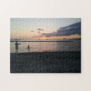 Tropical Beach Waikiki Oahu Hawaii Evening Sunset Pussel