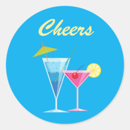 Tropical Beach Wedding Cheers Sticker Runt Klistermärke