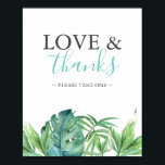 Tropical Beach Wedding Favors Sign Poster<br><div class="desc">This tropical beach wedding favors sign is a stylish addition to your wedding decor inspiration, perfect for a micro elopement wedding, or micro wedding packages in Florida. Designed using hand-painted watercolor palm leaves in lush green tones, this signature cocktails sign lets you personalize how you like using easy-to-edit template fields....</div>
