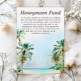 Tropical Beach Wedding Honeymoon Fund Tilläggskort