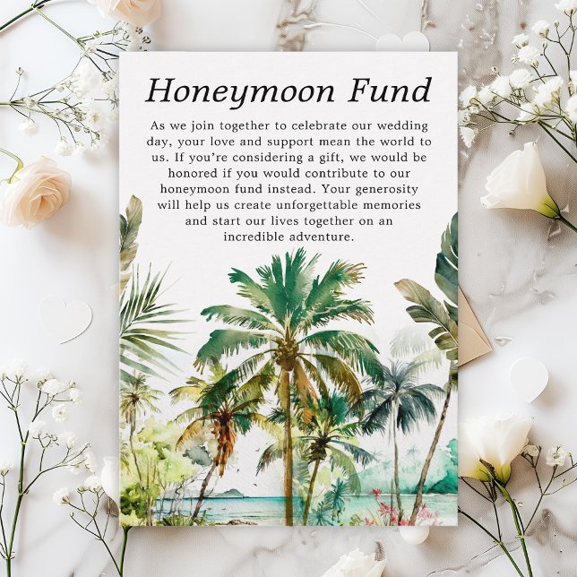 Tropical Beach Wedding Honeymoon Fund Tilläggskort (Skapare uppladdad)